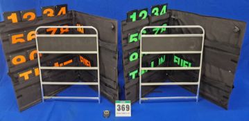 One Pair of BG RACING Pit Boards in Fabric Storage and Carry Cases with A FASTIME 21 Digital Stop