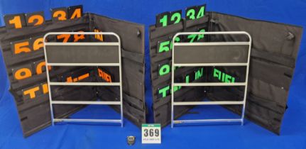 One Pair of BG RACING Pit Boards in Fabric Storage and Carry Cases with A FASTIME 21 Digital Stop