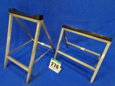 One Pair of Folding Stainless Steel Open Wheel Race Car Stands (Front and Rear)