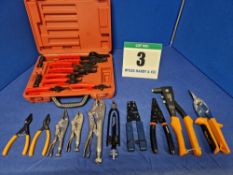 A Selection of Hand Tools comprising:- One Pair IRWIN 9 inch Mole Grips, One Pair IRWIN 6 inch