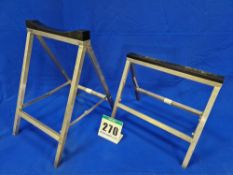 One Pair of Folding Stainless Steel Open Wheel Race Car Stands (Front and Rear)