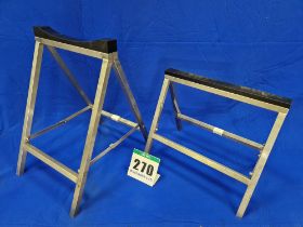 One Pair of Folding Stainless Steel Open Wheel Race Car Stands (Front and Rear)