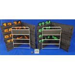 One Pair of BG RACING Pit Boards in Fabric Storage and Carry Cases with A FASTIME 21 Digital Stop