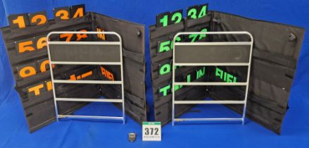 One Pair of BG RACING Pit Boards in Fabric Storage and Carry Cases with A FASTIME 21 Digital Stop