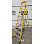One Fibreglass 6-Tread (plus Platform) Step Ladder