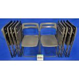 Ten IKEA Nisse Steel Framed Folding Plastic Chairs