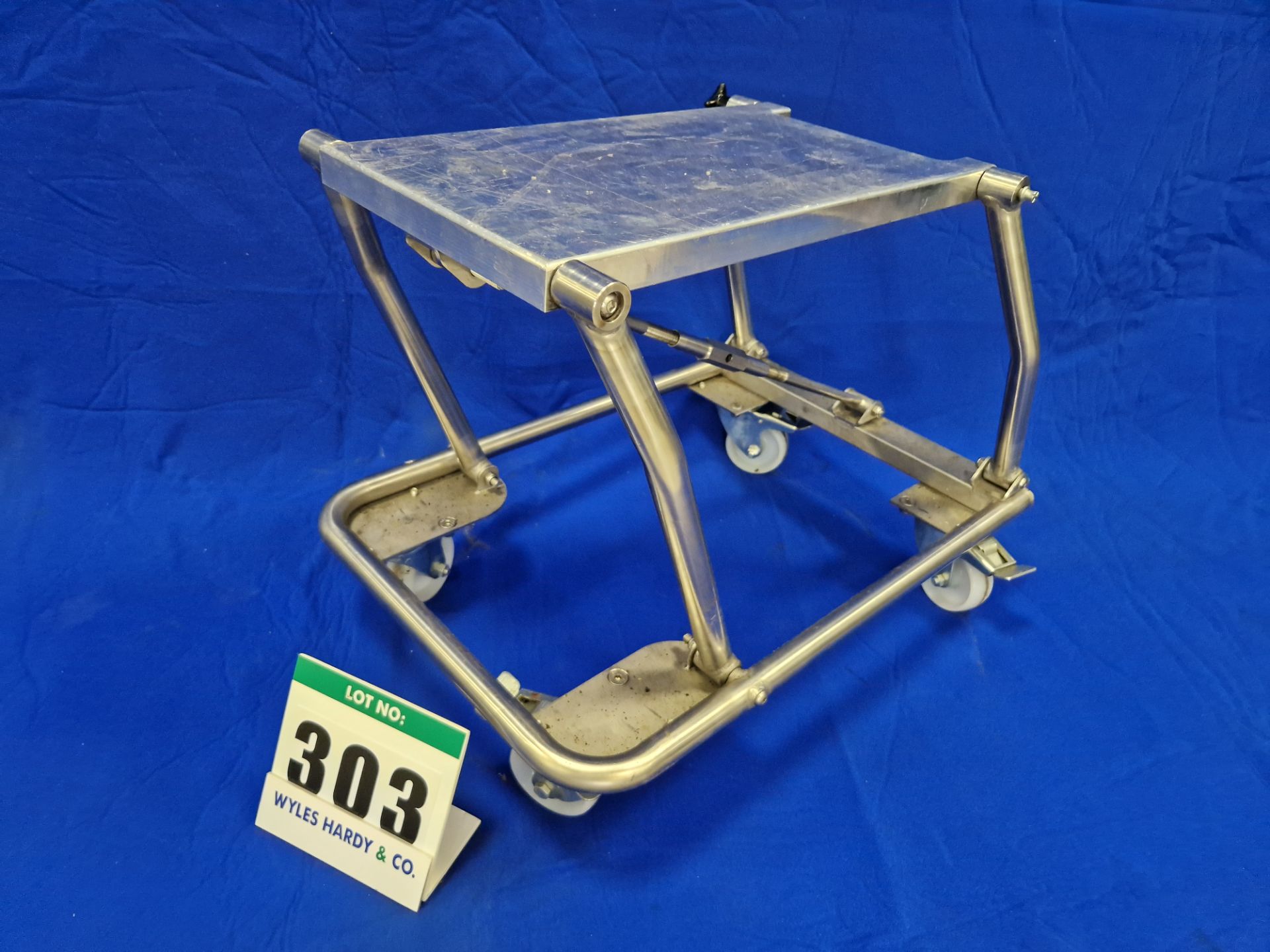 One Folding Stainless Steel Framed Castor mounted Engine/Gearbox Stand