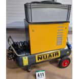 One NUAIR 3.0Hp Silent Cabinet Enclosed Air Compressor on A Wheeled 100-Litre Horizontal Welded