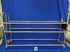 One Stainless Steel Castor mounted Sectional 3-Tier Grid Trolley in Two Soft Transportation and