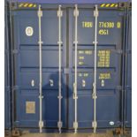One Blue Steel 40ft Shipping Container internally fitted with half length fixed half height