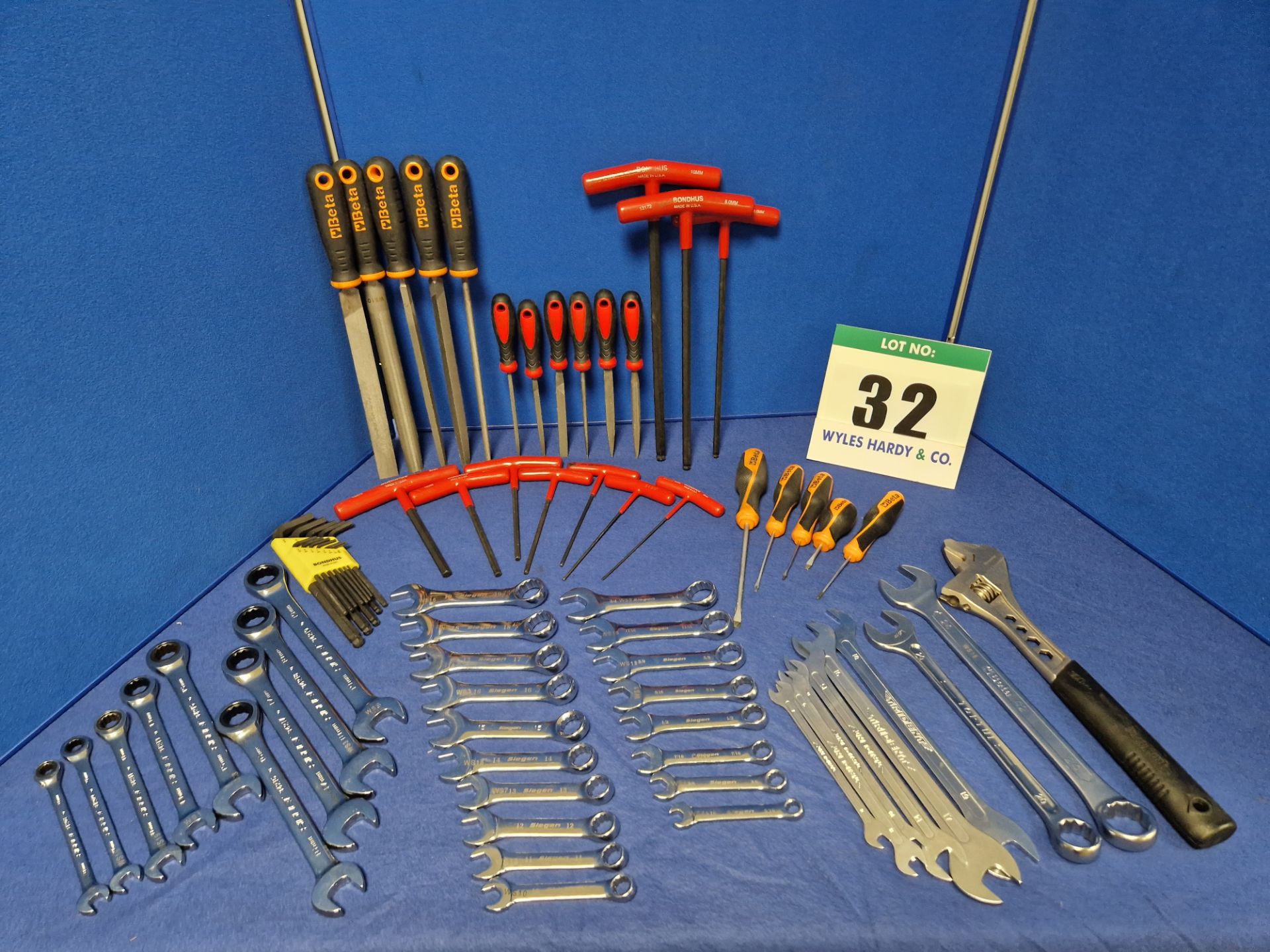 One Set of Various Hand Tools comprising:- Six Thin Double Ended Spanners - 6 and 7mm/ 8 and 9mm/