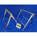 One Pair of Folding Stainless Steel Stands - 640mm tall