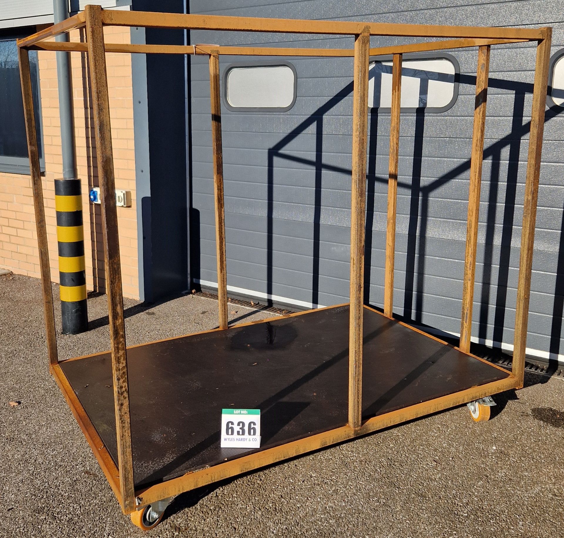 One 1950mm long x 1330mm wide x 1800mm high Steel Framed Panel Trolley