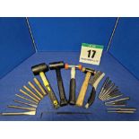 One Set of Various Hand Tools comprising:- One Set of Five Brass Drifts - 19mm/16mm/12mm/10mm/6mm,