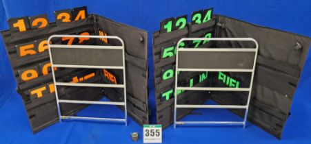 One Pair of BG RACING Pit Boards in Fabric Storage and Carry Cases with A FASTIME 21 Digital Stop