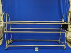 One Stainless Steel Castor mounted Sectional 3-Tier Grid Trolley with A Soft Transportation and