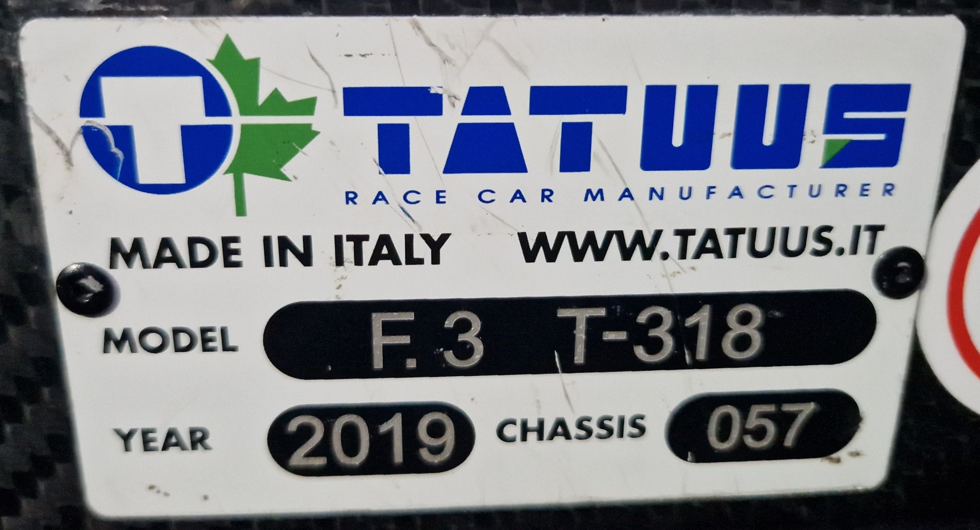 One TATUUS F3 T-318 Alfa Romeo Race Car Chassis No. 057 (2019) Finished in the W Series Academy - Image 6 of 7