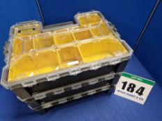 Three STANLEY Fatmax 10-Compartment Component Storage and Carry Cases