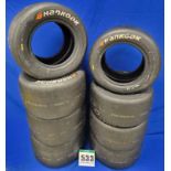 Four HANKOOK 230/560 R13 Slick Racing Front Tyres and Four HANKOOK 280/580 R13 Slick Racing Rear