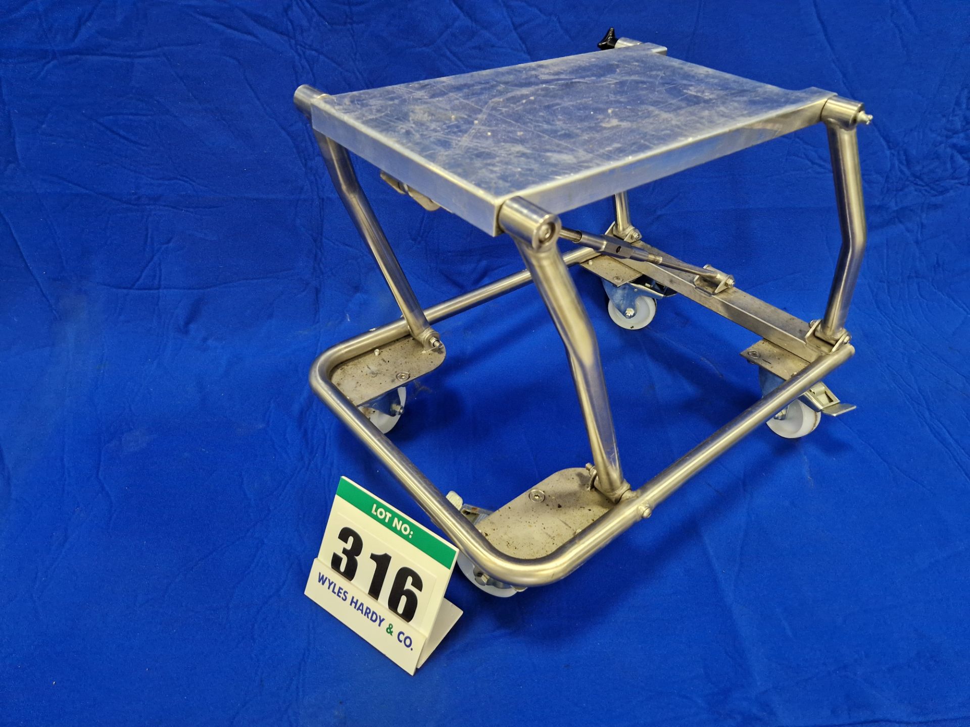 One Folding Stainless Steel Framed Castor mounted Engine/Gearbox Stand