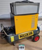 One NUAIR 3.0Hp Silent Cabinet Enclosed Air Compressor on A Wheeled 100-Litre Horizontal Welded