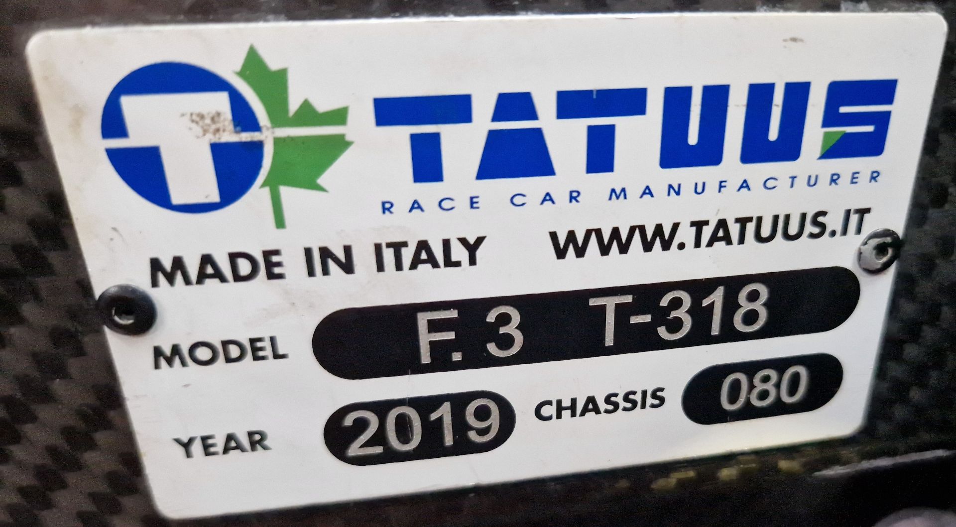 One TATUUS F3 T-318 Alfa Romeo Race Car Chassis No. 080 (2019) Finished in W Series Academy Livery - Bild 6 aus 7