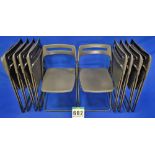 Ten IKEA Nisse Steel Framed Folding Plastic Chairs