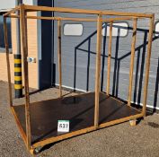 One 1950mm long x 1330mm wide x 1800mm high Steel Framed Panel Trolley