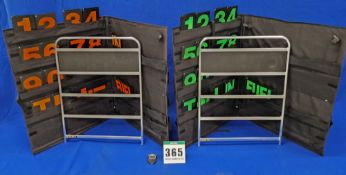 One Pair of BG RACING Pit Boards in Fabric Storage and Carry Cases with A FASTIME 21 Digital Stop