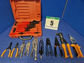 A Selection of Hand Tools comprising:- One Pair IRWIN 9 inch Mole Grips, One Pair IRWIN 6 inch