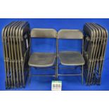 Fifteen Unbranded Steel Framed Folding Plastic Chairs