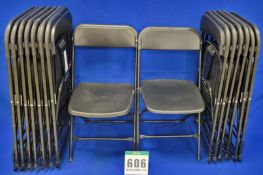 Fifteen Unbranded Steel Framed Folding Plastic Chairs