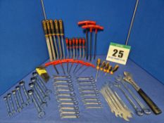 One Set of Various Hand Tools comprising:- Six Thin Double Ended Spanners - 6 and 7mm/ 8 and 9mm/