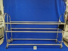 One Stainless Steel Castor mounted Sectional 3-Tier Grid Trolley with A Soft Transportation and