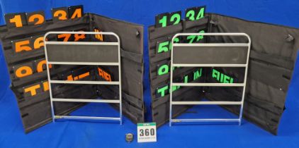 One Pair of BG RACING Pit Boards in Fabric Storage and Carry Cases with A FASTIME 21 Digital Stop