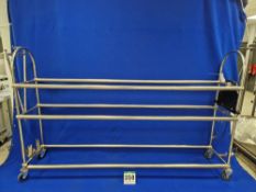 One Stainless Steel Castor mounted Sectional 3-Tier Grid Trolley in Two Soft Transportation and