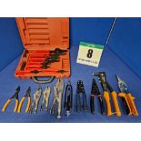 A Selection of Hand Tools comprising:- One Pair IRWIN 9 inch Mole Grips, One Pair IRWIN 6 inch