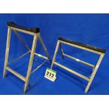 One Pair of Folding Stainless Steel Open Wheel Race Car Stands (Front and Rear)