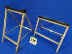 One Pair of Folding Stainless Steel Open Wheel Race Car Stands (Front and Rear)