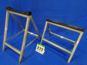 One Pair of Folding Stainless Steel Open Wheel Race Car Stands (Front and Rear)