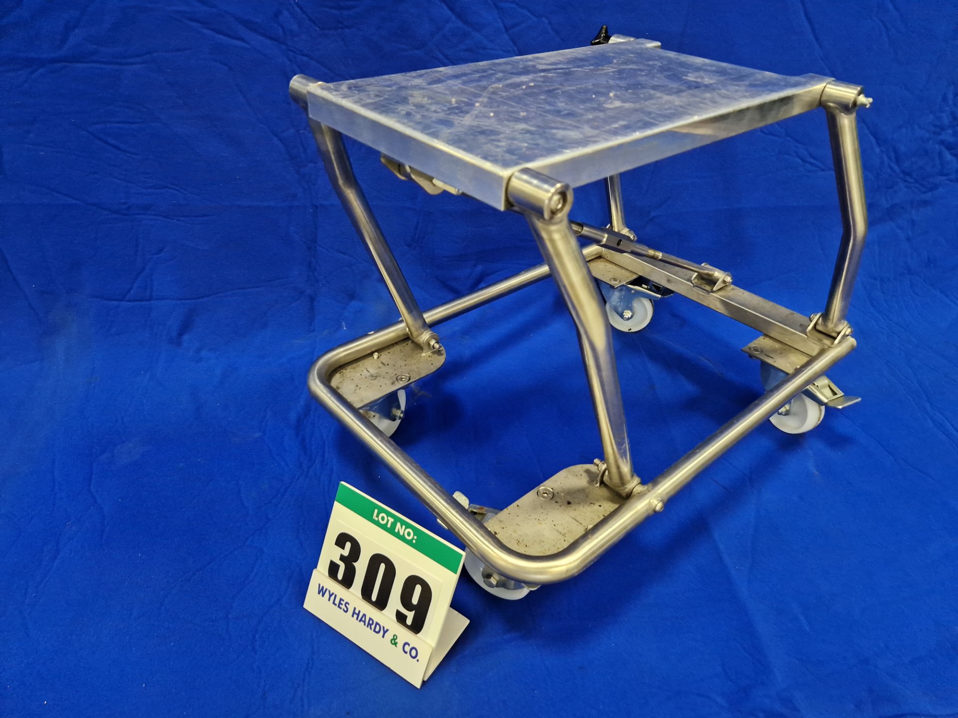 One Folding Stainless Steel Framed Castor mounted Engine/Gearbox Stand