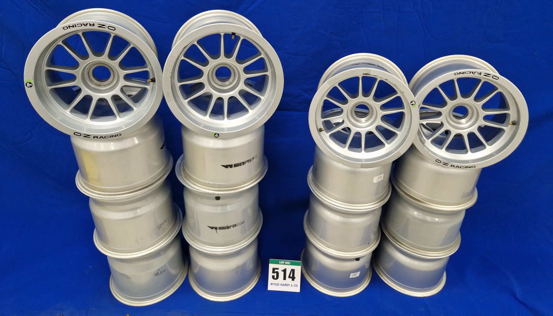 Eight OZ RACING Front Wheels (13.0 inch dia. x 10.5 inch wide) and Eight OZ RACING Rear Wheels (13.0