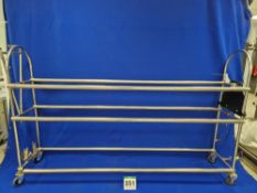 One Stainless Steel Castor mounted Sectional 3-Tier Grid Trolley in Two Soft Transportation and