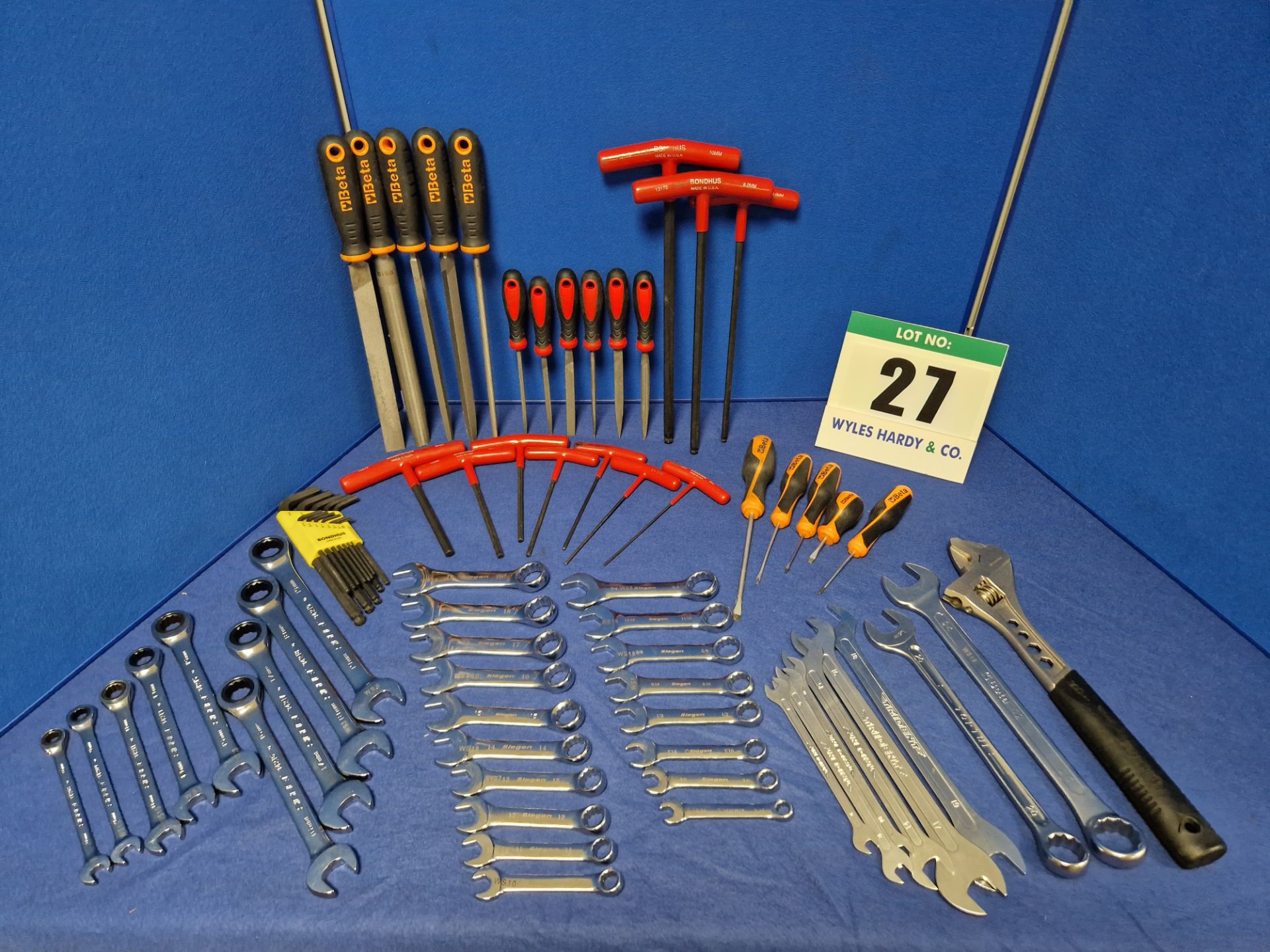 One Set of Various Hand Tools comprising:- Six Thin Double Ended Spanners - 6 and 7mm/ 8 and 9mm/