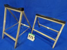 One Pair of Folding Stainless Steel Open Wheel Race Car Stands (Front and Rear)