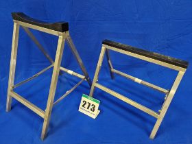 One Pair of Folding Stainless Steel Open Wheel Race Car Stands (Front and Rear)