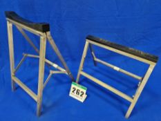 One Pair of Folding Stainless Steel Open Wheel Race Car Stands (Front and Rear)