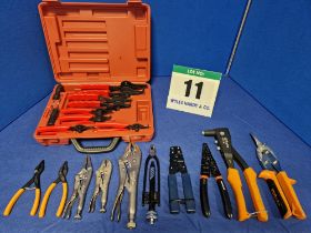 A Selection of Hand Tools comprising:- One Pair IRWIN 9 inch Mole Grips, One Pair IRWIN 6 inch