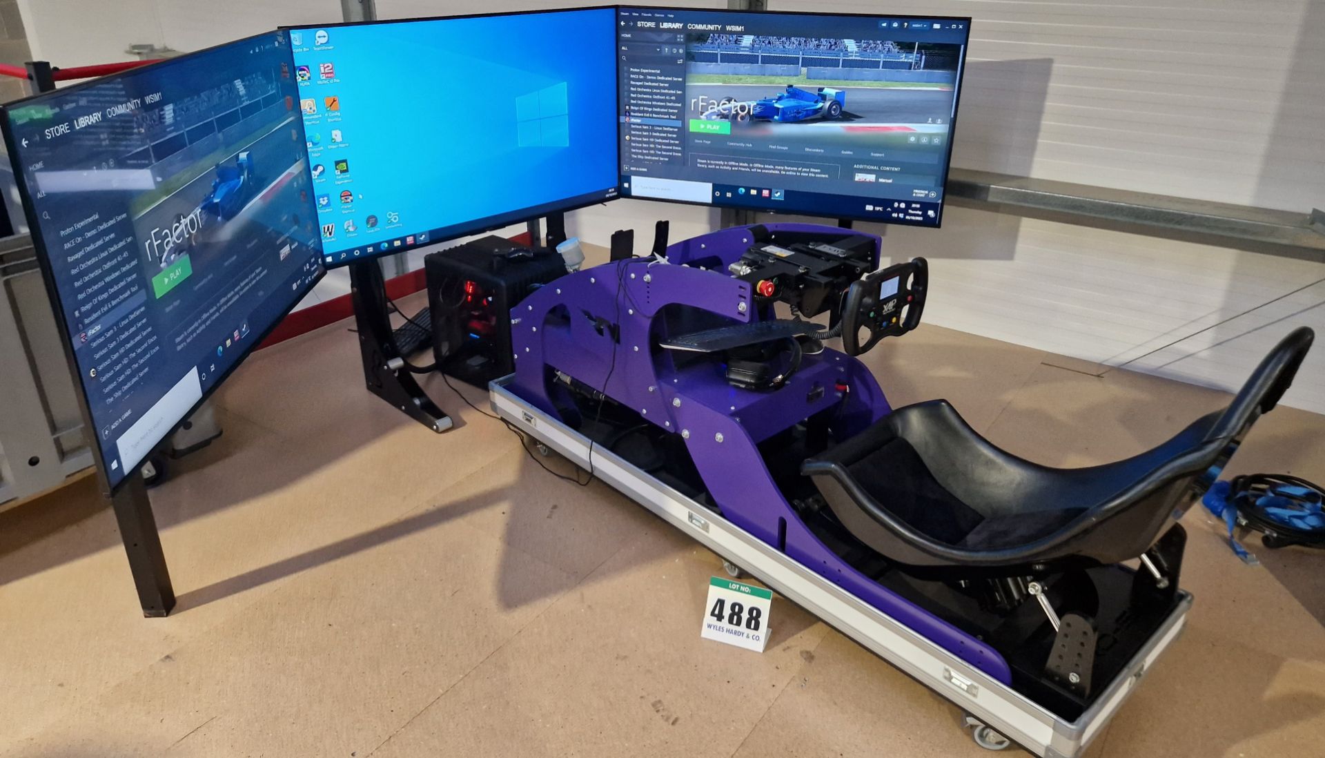 One PRO-SIM EVO Training Race Simulator having Laser Cut Alloy Frame with Multi-Adjustable Seat with