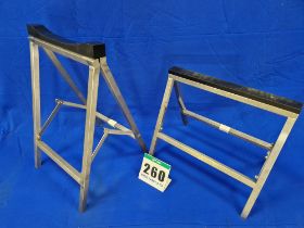 One Pair of Folding Stainless Steel Open Wheel Race Car Stands (Front and Rear)